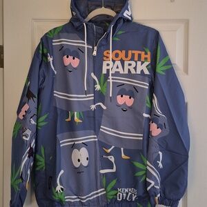 South Park X Towelie  Members Only Purple Windbreaker Jacket  Graphic Unisex S